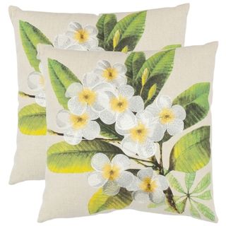Dogwood 18 inch Beige Decorative Pillows (Set of 2)