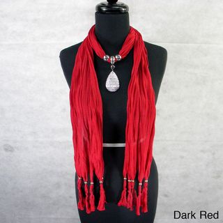 Fashion Jewelry Scarf with Textured Pendant