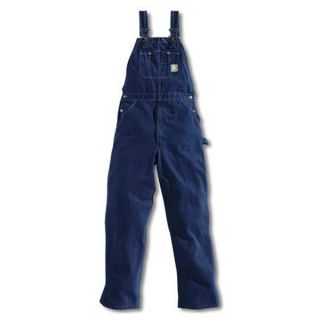 Carhartt R07 DST 50 32 Bib Overalls, Washed Drkstn, Size 50x32 In