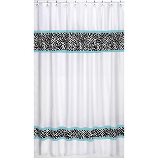 Turquoise Funky Zebra Shower Curtain