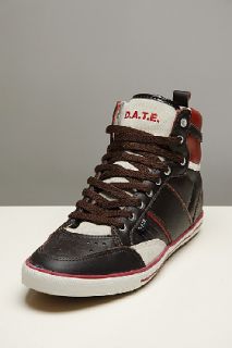 D.a.t.e . Sport High Brown Leather Sneakers for men