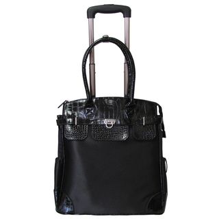 Amerileather Deluxe Skylar Womens 17 inch Rolling Tote with Laptop