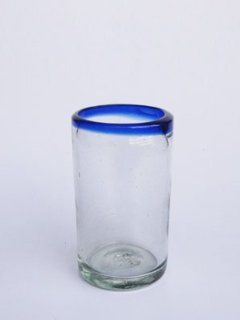 Cobalt Blue Rim juice glasses (set of 6): Kitchen