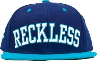 Young & Reckless Block Snapback Hat   Navy Clothing