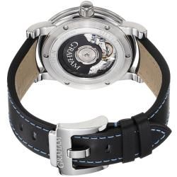 Graham Mens Silverstone Black Dial Black Leather Strap GMT Watch
