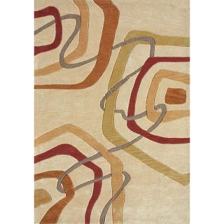 Hand tufted Gold Abstract Rug (710 x 11)