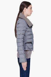 Moncler Grey Sheep Fur Collar Frene Jacket for women