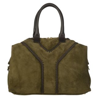 Yves Saint Laurent Green Suede Satchel Bag Price $1,299.99