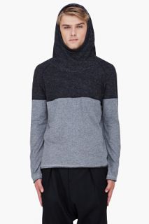 Yigal Azrouel Grey Combo Marled Pima Hoodie for men