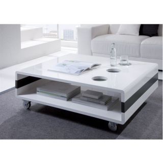 OSCAR Table Basse laquée Blanc/Anthracite   Achat / Vente TABLE BASSE