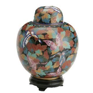 Butterfly Cloisonne Cremation Urn