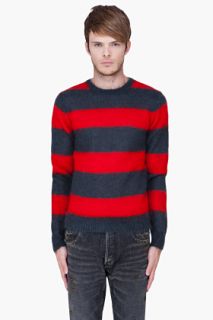 Marc By Marc Jacobs Red Striped Mohair Sweater for men