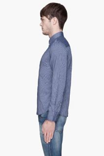 G Star Blue Pinstripe Core Shirt for men