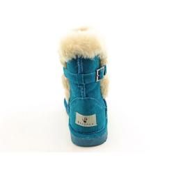 Bearpaw Halle Girls Blue Teal Winter Medium Boots (Size 13
