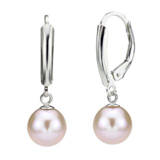 pink round fw pearl leverback earrings 8 9 mm msrp $ 145 22 today $ 41