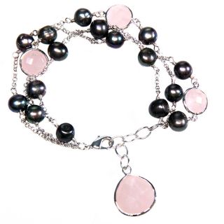 Adee Waiss Peacock Pearl and Rose Quartz Bracelet (5 mm) Today $37.99