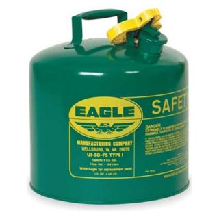 Eagle UI 50 SG Type I Safety Can, 5 gal, Green, 13 1/2In