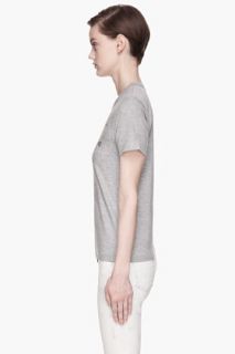 Comme Des Garçons Play  Grey Foil Print T shirt for women