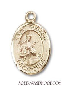 St. Gerard Majella Small 14kt Gold Medal Jewelry