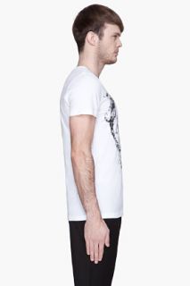 McQ Alexander McQueen White Skeleton Fly Graphic T shirt for men