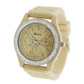 Geneva Womens Platinum Silicone Watch Watches