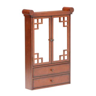 Asian Temple Wall Mount Jewelry Armoire