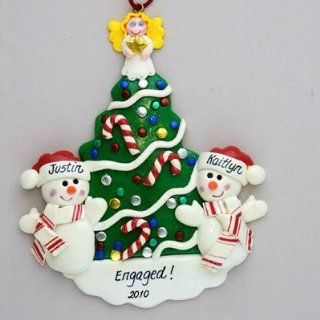 Engaged Couple Personalized Christmas Ornament Home