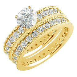 14k Gold 5ct TDW Diamond Eternity Bridal Ring Set (H, I1)