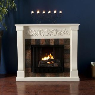 Moreland Ivory and Gray Faux Slate Gel Fuel Fireplace Was: $424.99
