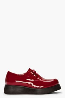 Jeffrey Campbell Burgundy Patent Leather Desario Platform Shoes for men