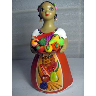 Lupita Fruutas Fruit Seller Ceramic Doll (Mexico)