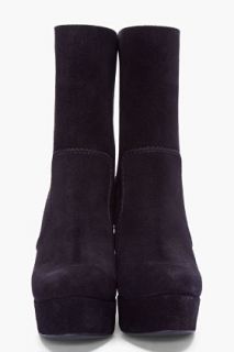 Pedro Garcia Black Suede Haily Wedge Boots for women