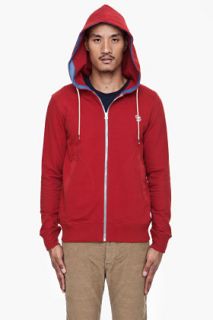 Paul Smith Jeans Red Zip Front Hoodie for men