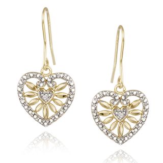 DB Designs 18k Yellow Gold over Silver White Diamond Accent Heart