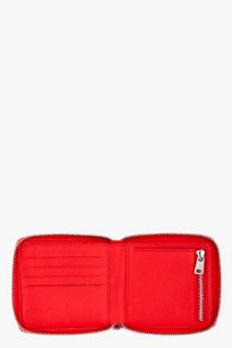 McQ Alexander McQueen Red Logo Embossed Zip Wallet for men