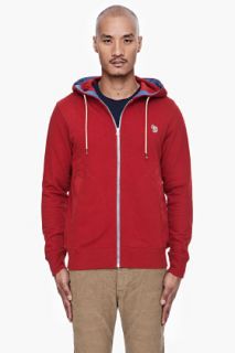 Paul Smith Jeans Red Zip Front Hoodie for men