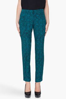Theory Green Silk Latani Trousers for women