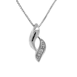 Sterling Silver Diamond Accent Petite Twist Necklace