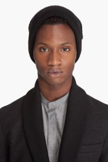 KRISVANASSCHE Black Rib Knit Hat for men