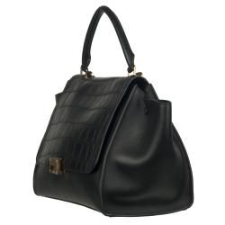 Celine Black Leather Trapeze Shoulder Bag