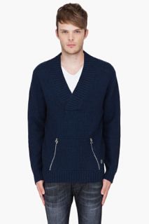 Pierre Balmain Navy Wool Maglia Sweater for men