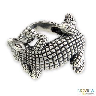 Sterling Silver Baby Crocodile Ring (Indonesia)