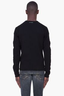 Diesel Black Gold Black Ribbed Panel Sweater for men