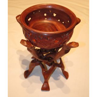 Hand carved Wooden Flower Pot with Stand (Pakistan) Today $72.99 Sale