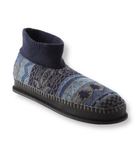 Muk Luks Mens Cullen Blue Nordic Knit Ankle Slippers Today $27.99