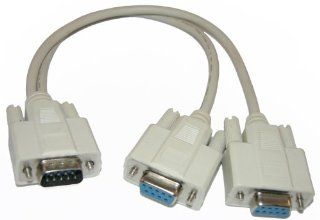 DB9 Male to 2 Female Serial Rs232 Splitter Cable 12 Inch