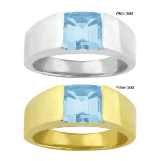 10k Gold Synthetic Aquamarine Contemporary Square Ring Today $314.99