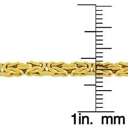 Fremada 14k Yellow Gold Solid Byzantine Bracelet