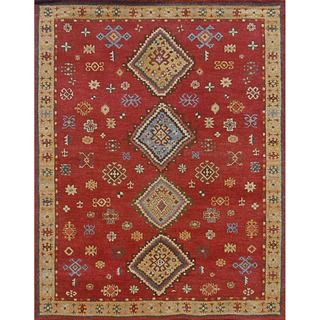 Handmade Kazak Red Wool Rug (5x8)
