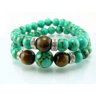 Pretty Little Style Turquoise Tiger Eye Bracelet Set